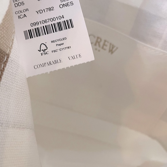 J. CREW FACTORY Mini Structured Canvas Plaid Tote Bag - New With Tags - Picture 9 of 9
